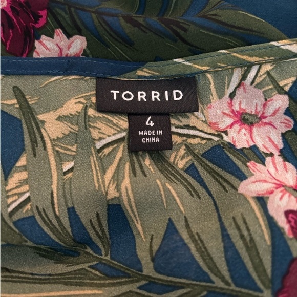 TORRID • Women’s Babydoll Chiffon Button Front Tunic Top Floral Print Size 4X - Picture 5 of 7